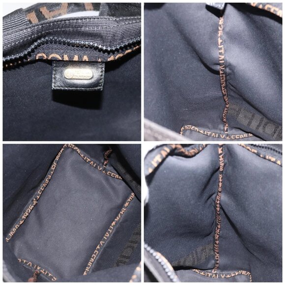 FENDI Hand Bag Nylon Black Gold Auth ep9113 - Picture 15 of 16